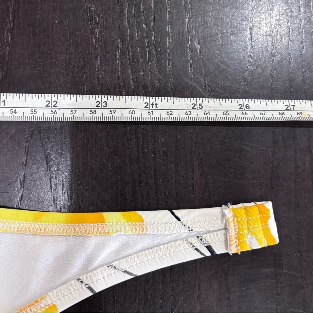 Jantez White and Yellow Floral Design Bandeau Bikini Bathing Suit Top Size 10 - Picture 10 of 13